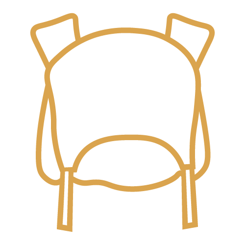 icono de un portabebes de espalda o onbuhimo